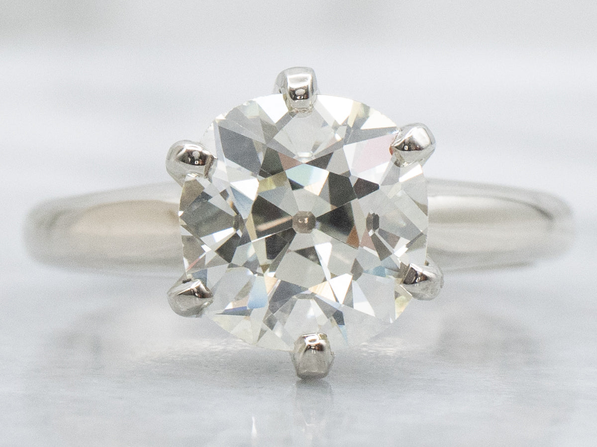 Stunning Six-Prong GIA-Certified Old Mine Cut Diamond Solitaire Engagement Ring