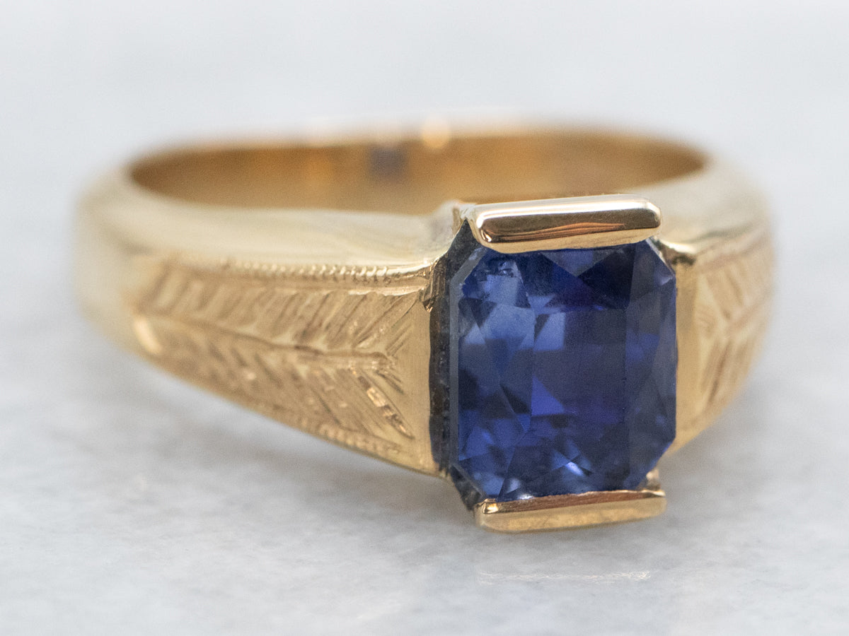 Gorgeous Deep Blue Ceylon Sapphire and Handmade Setting