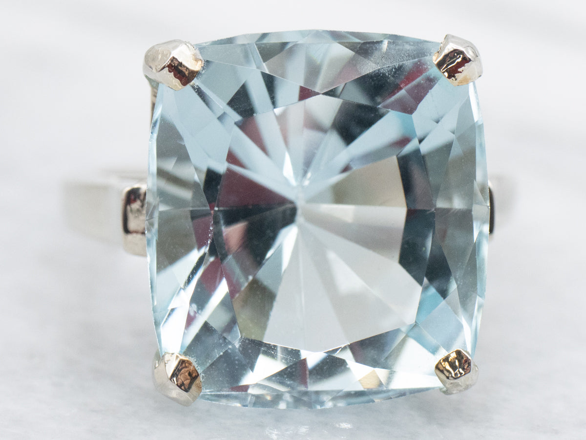 Fine Fancy Cut Aquamarine Cocktail Ring