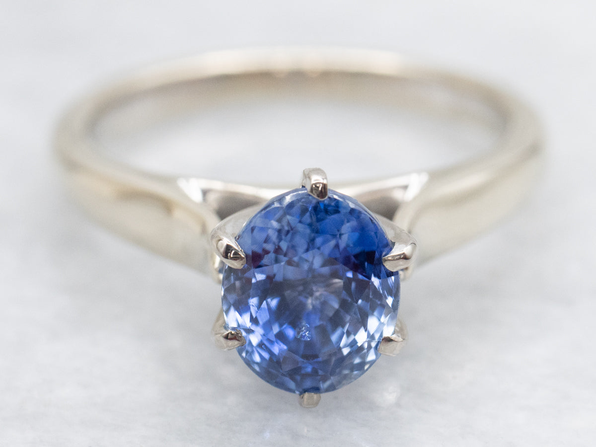 Cornflower Blue Sapphire Solitaire Engagement Ring