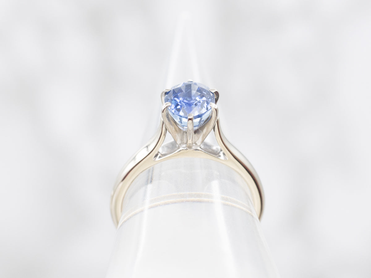 Cornflower Blue Sapphire Solitaire Engagement Ring