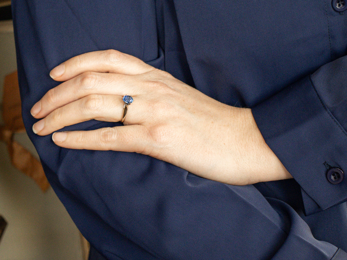 Cornflower Blue Sapphire Solitaire Engagement Ring