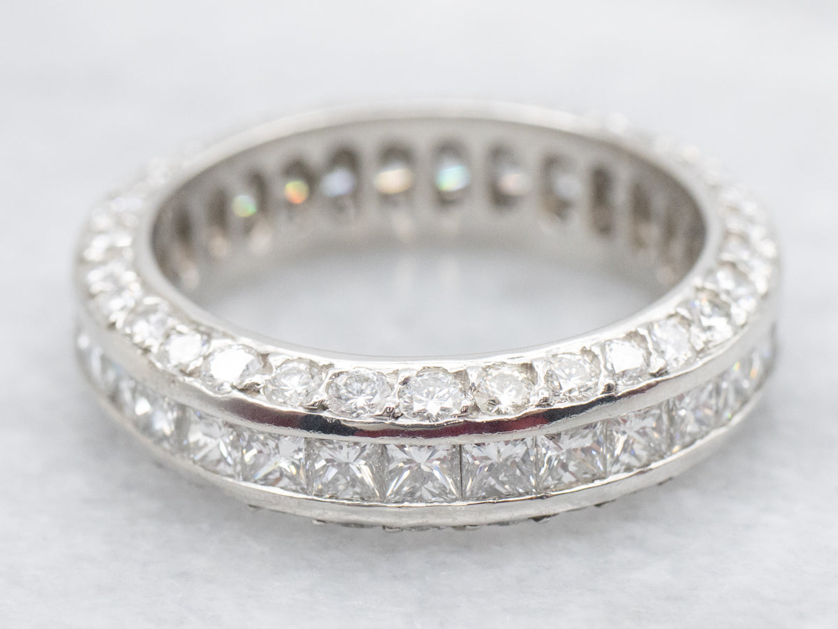 Platinum Princess and Brilliant Cut Diamond Eternity Band
