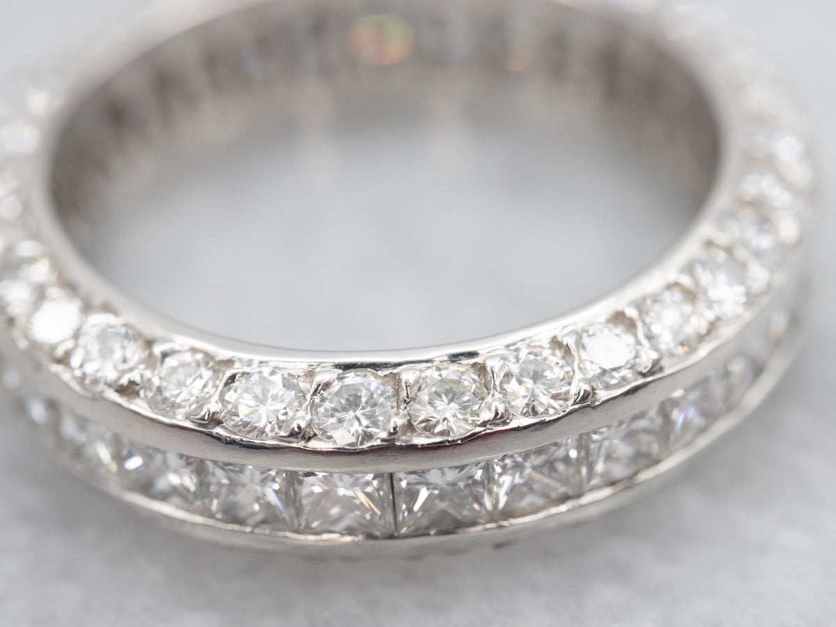 Platinum Princess and Brilliant Cut Diamond Eternity Band