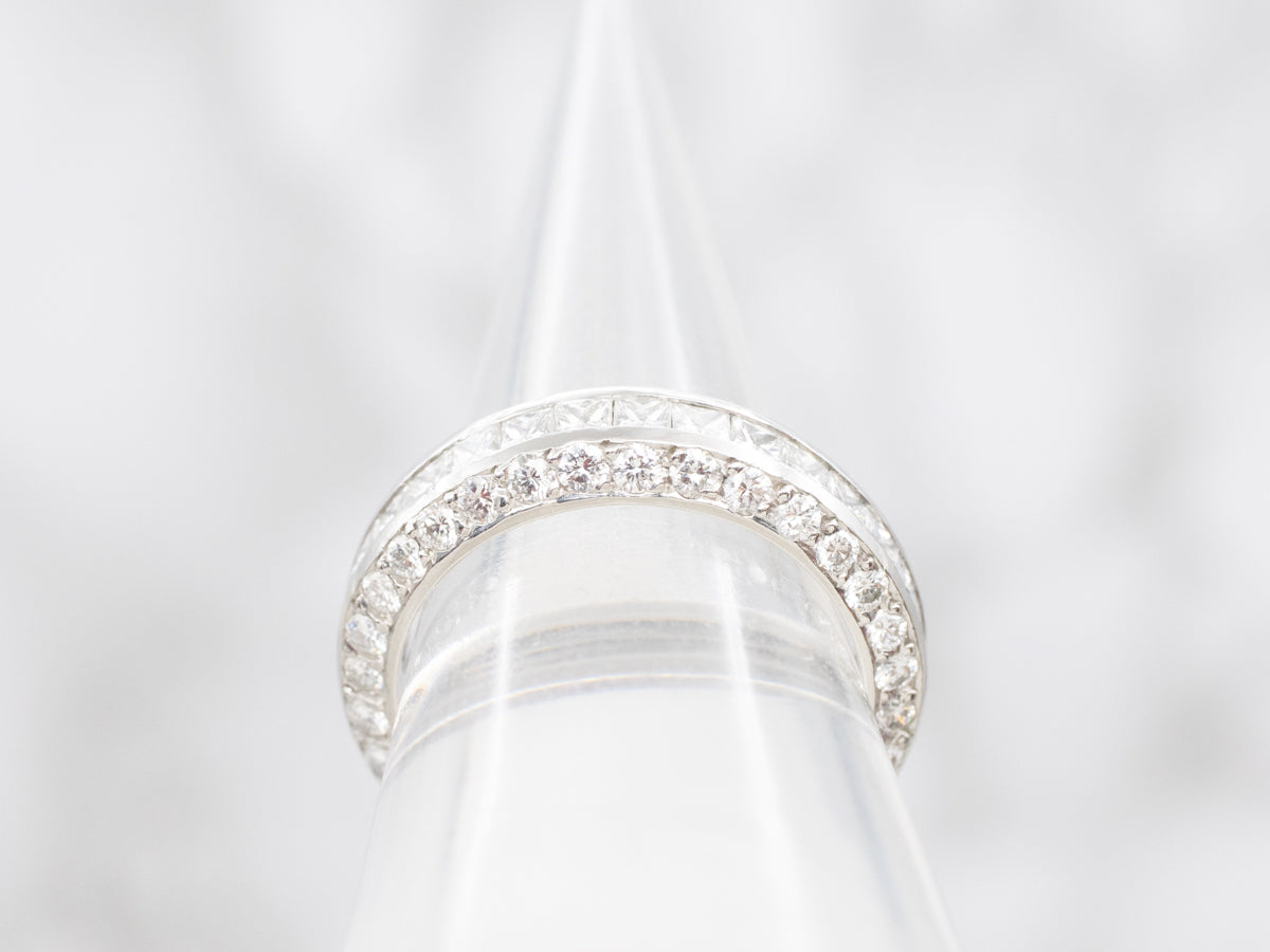 Platinum Princess and Brilliant Cut Diamond Eternity Band