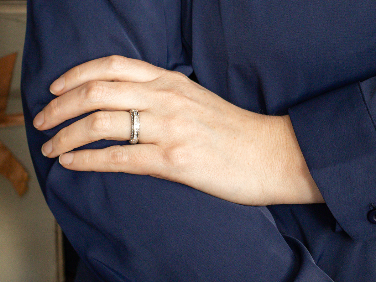 Platinum Princess and Brilliant Cut Diamond Eternity Band