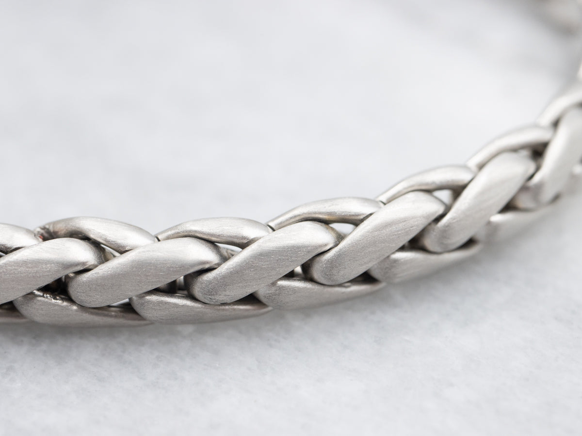 Satin Finish Platinum Braided Bracelet