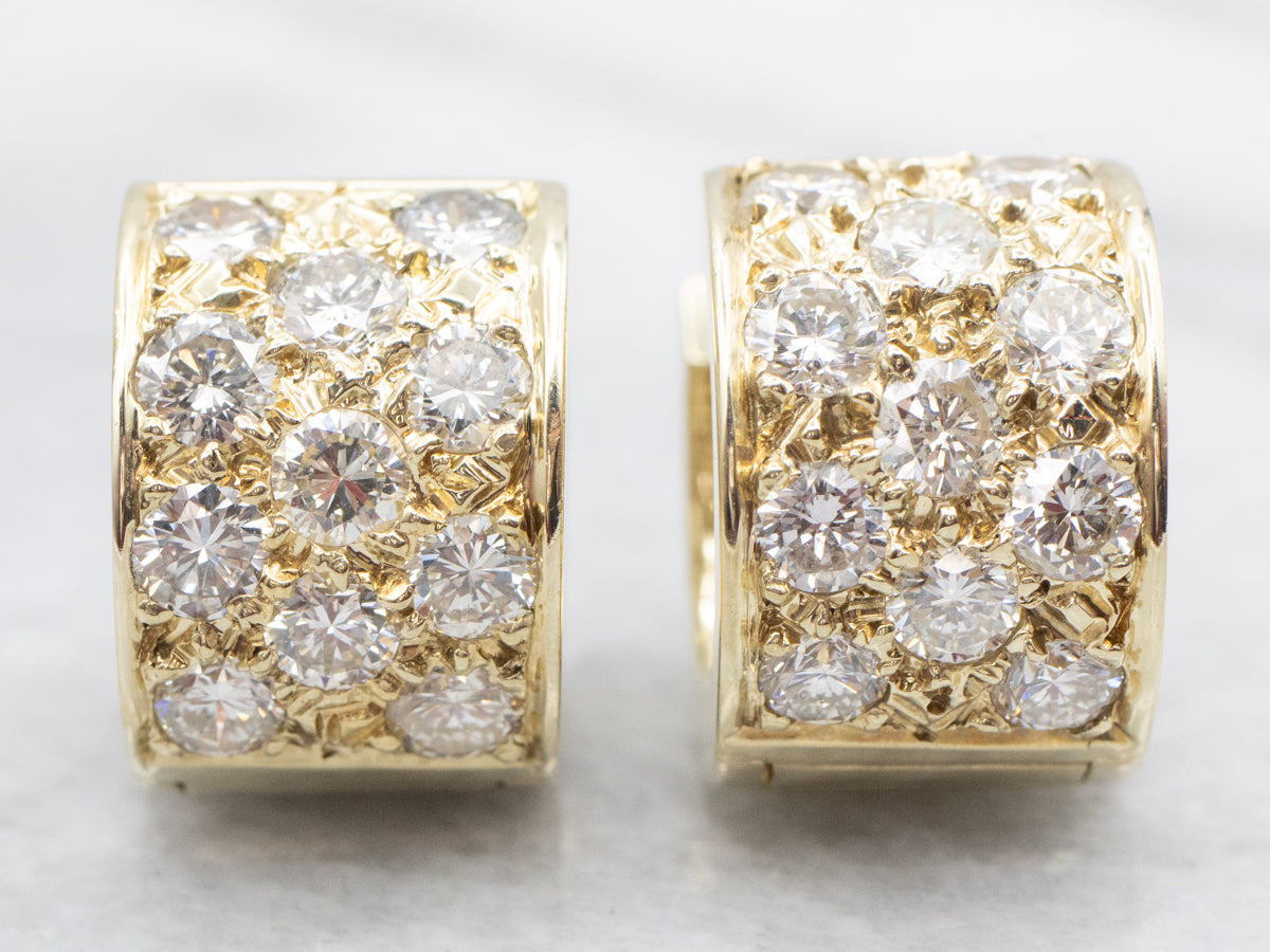 Huggie Hoop Diamond Encrusted Earrings