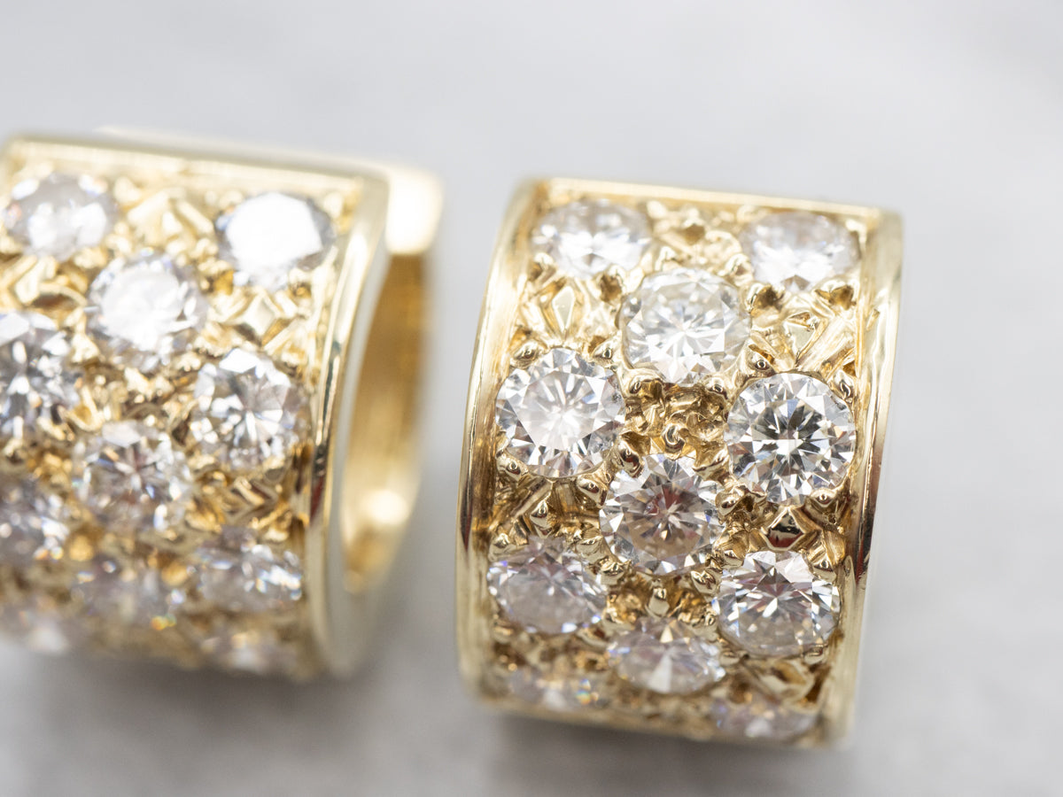 Huggie Hoop Diamond Encrusted Earrings