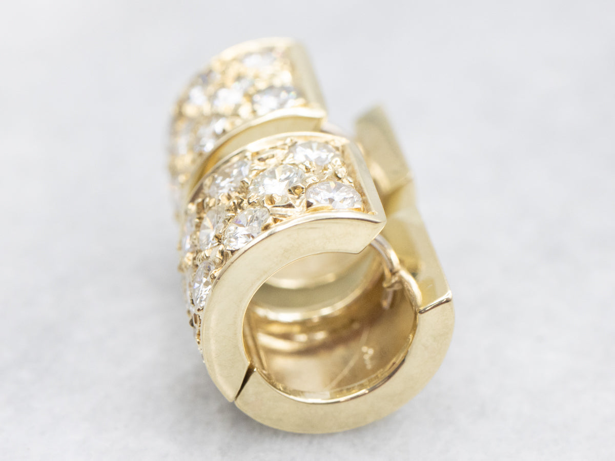 Huggie Hoop Diamond Encrusted Earrings