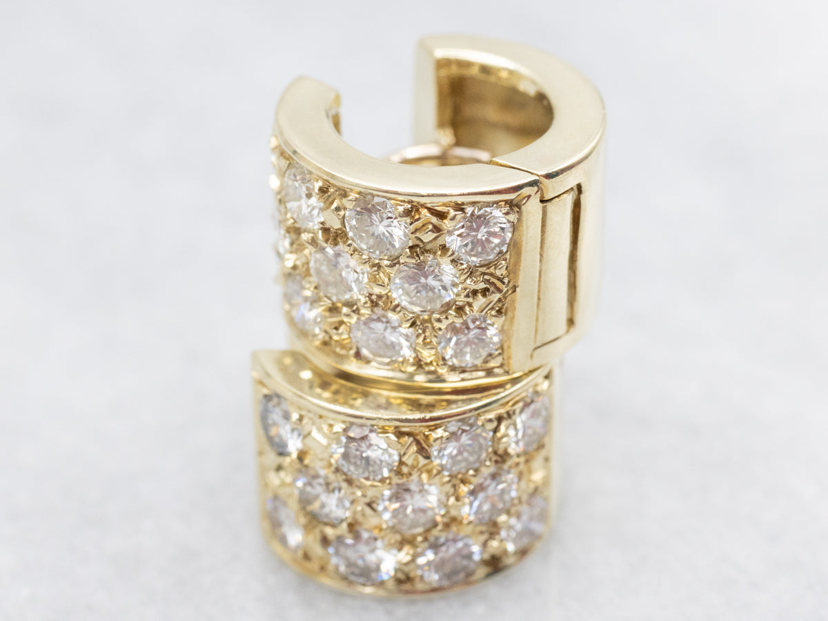 Huggie Hoop Diamond Encrusted Earrings