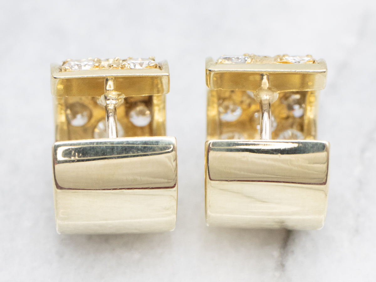 Huggie Hoop Diamond Encrusted Earrings