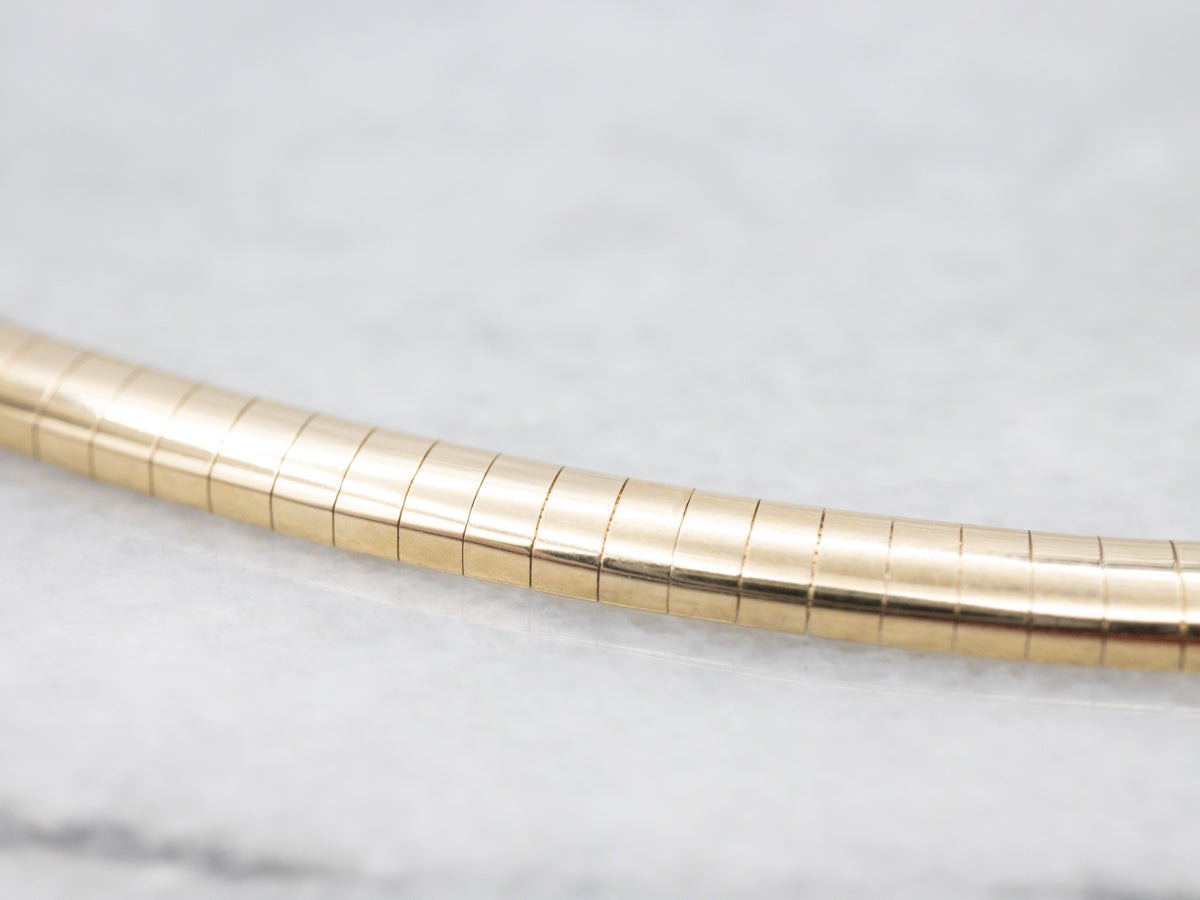 Italian Gold Omega Chain Necklace