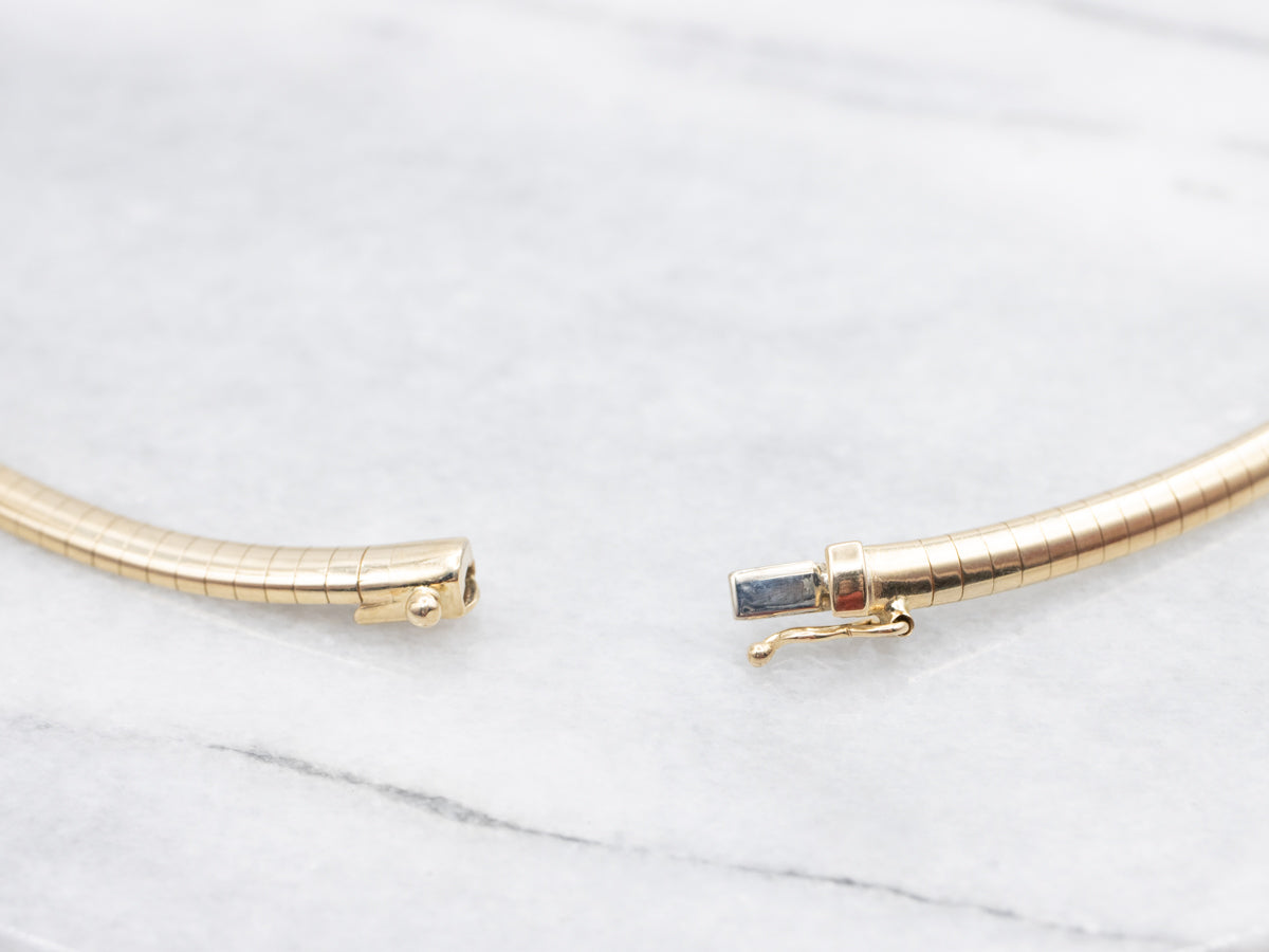 Italian Gold Omega Chain Necklace