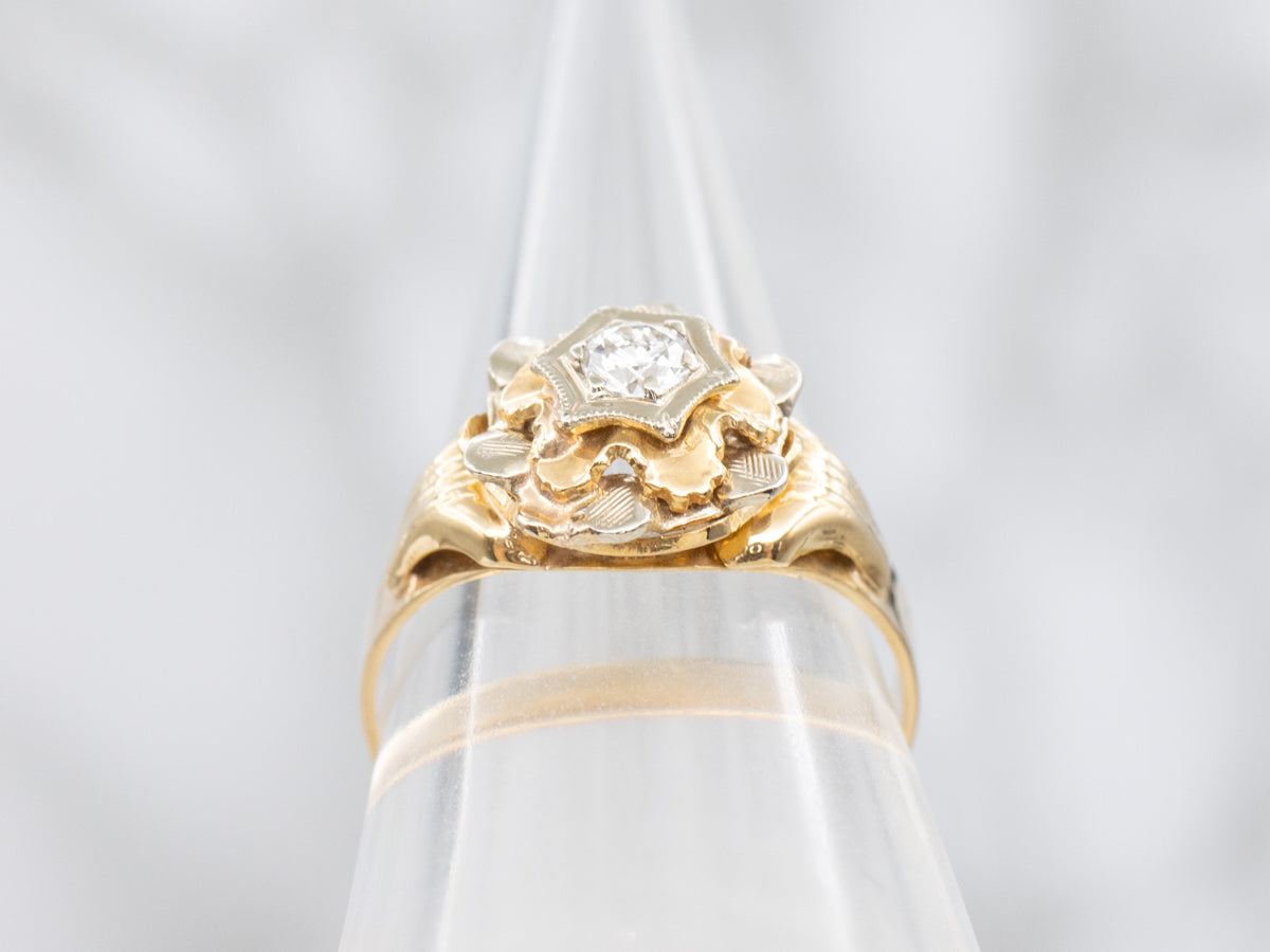 Retro Era Vintage Diamond Cocktail Ring