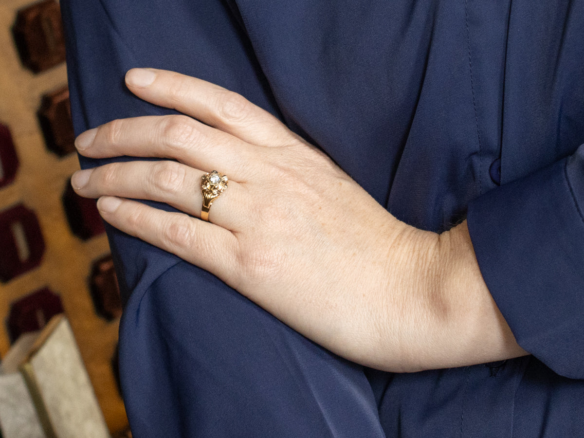 Retro Era Vintage Diamond Cocktail Ring