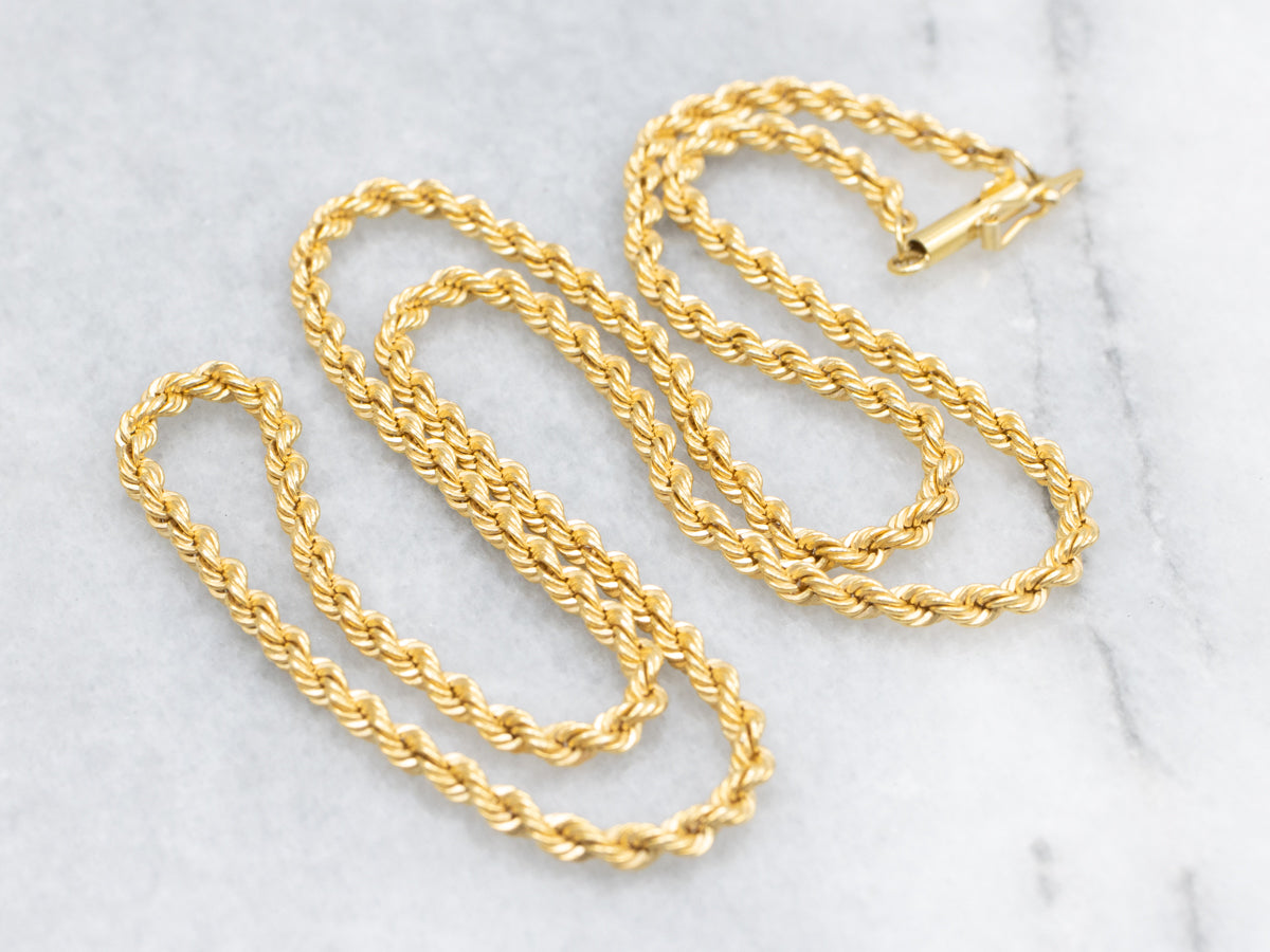 18K Yellow Gold Heavy Rope Twist Chain