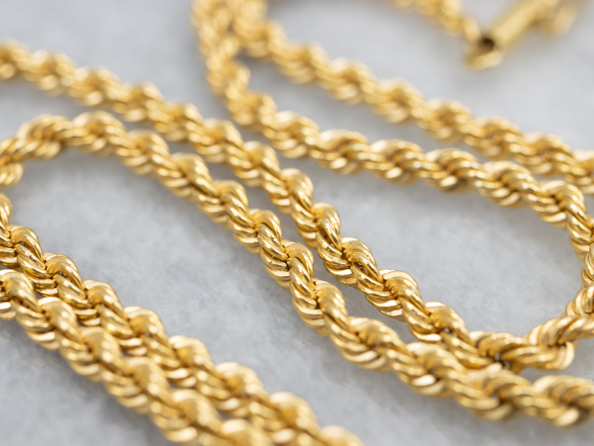 18K Yellow Gold Heavy Rope Twist Chain