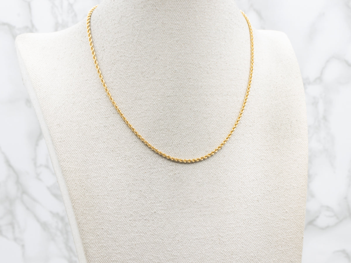 18K Yellow Gold Heavy Rope Twist Chain