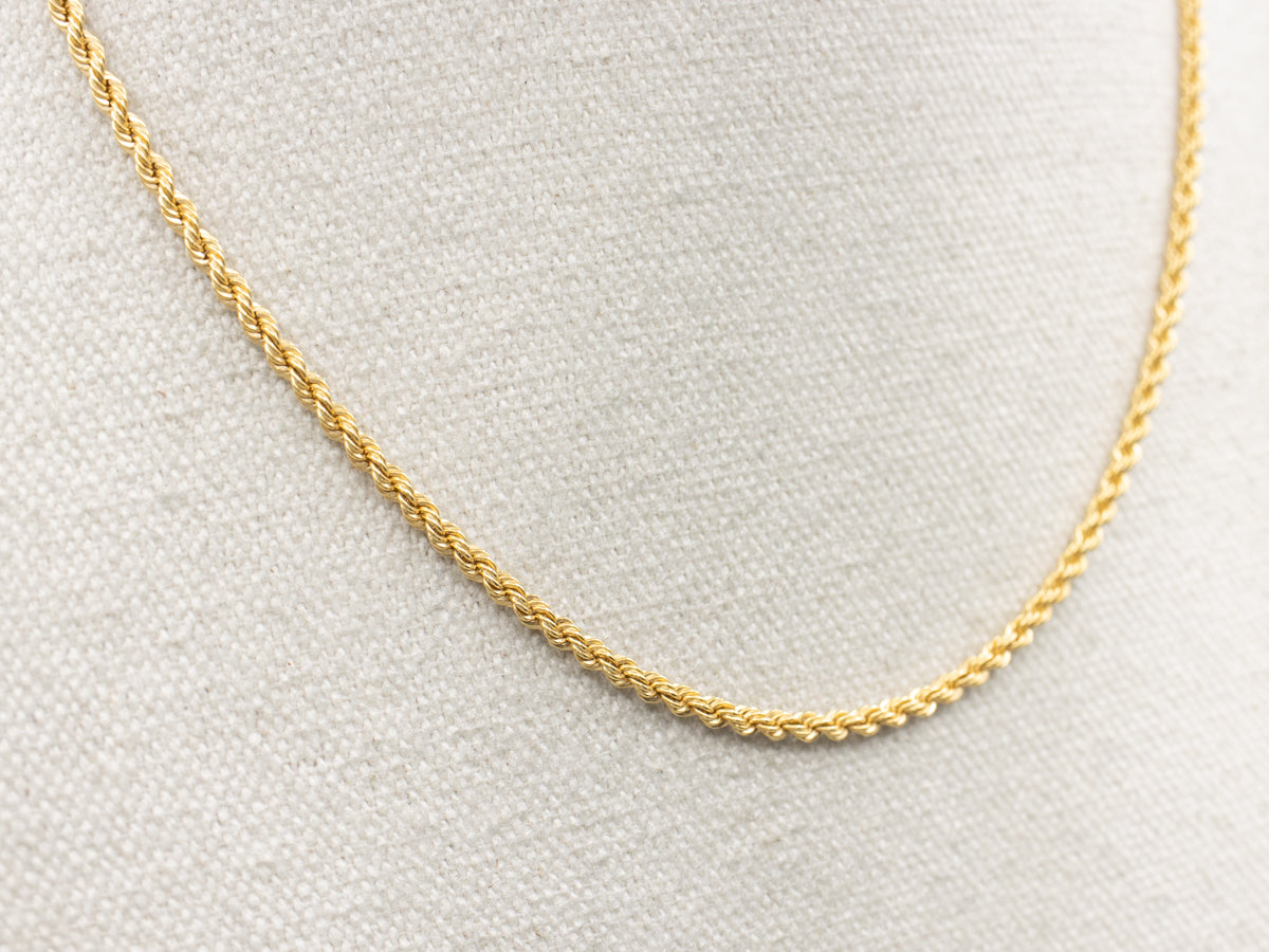 18K Yellow Gold Heavy Rope Twist Chain