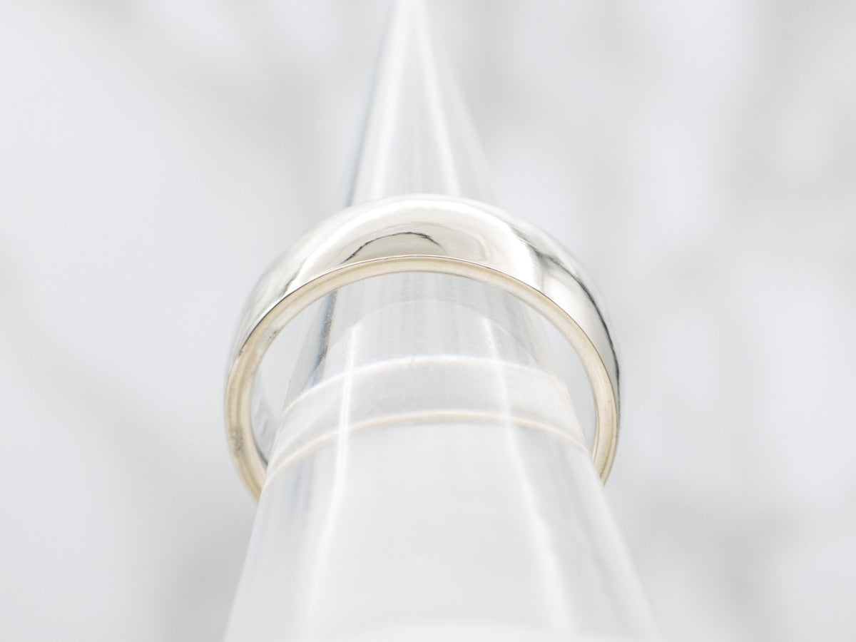 Men's Plain White Gold Comfort Fit Band