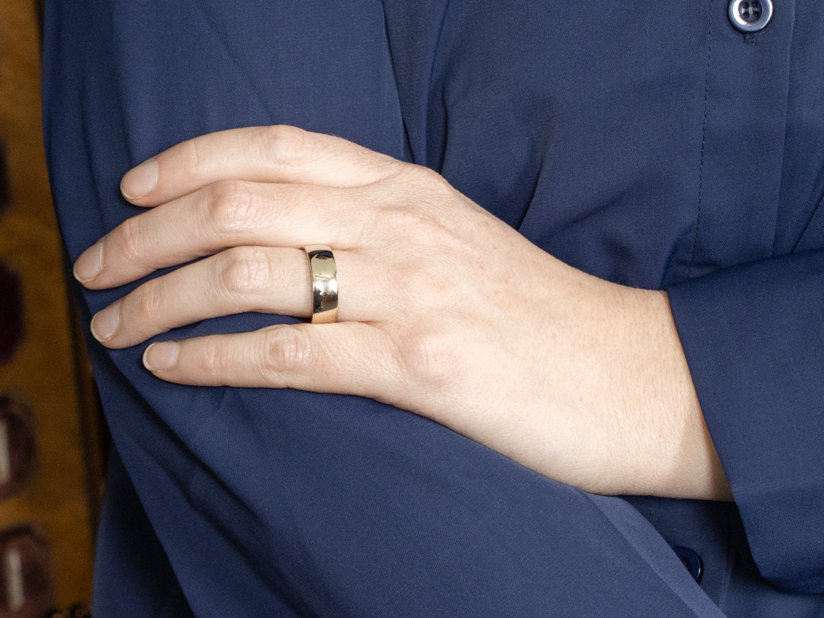 Men's Plain White Gold Comfort Fit Band