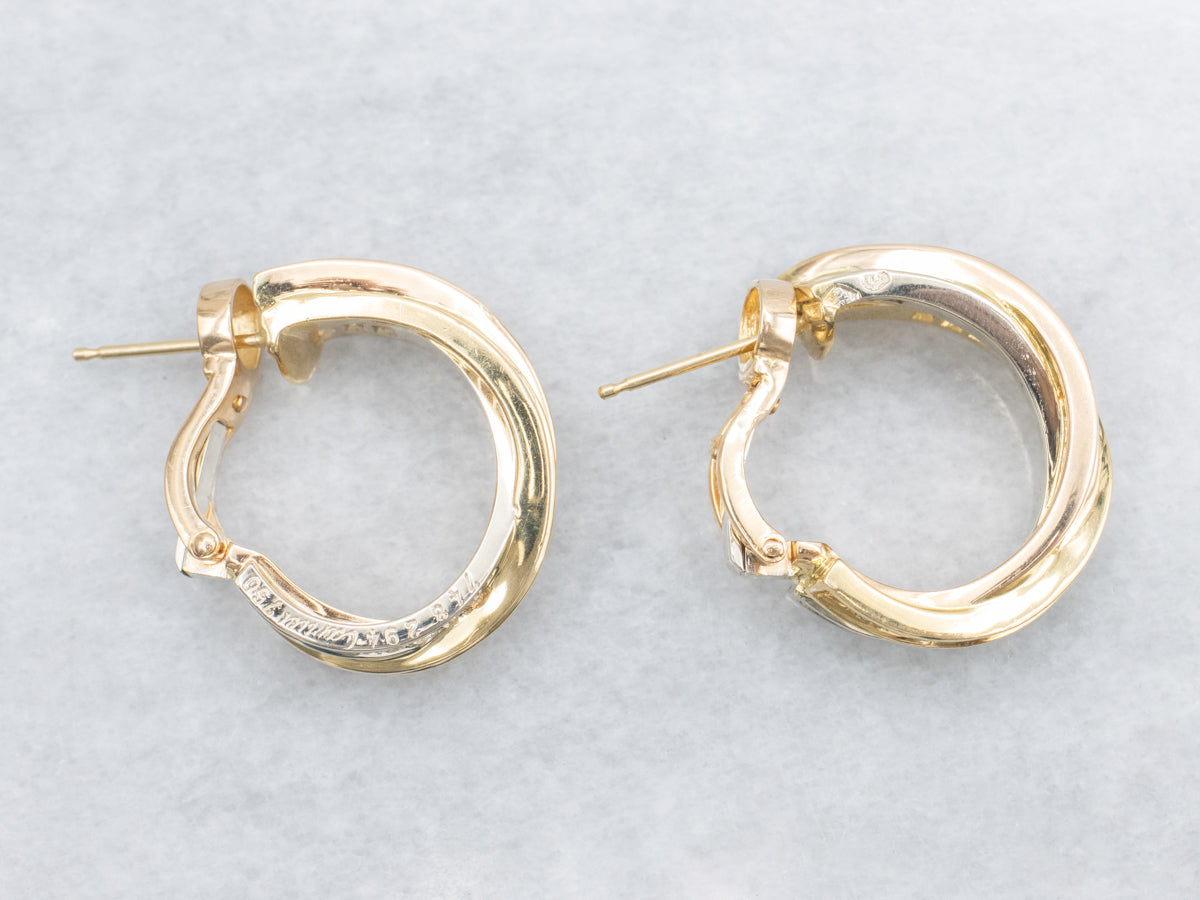 18-Karat Gold Cartier Crossover Diamond Hoop Earrings