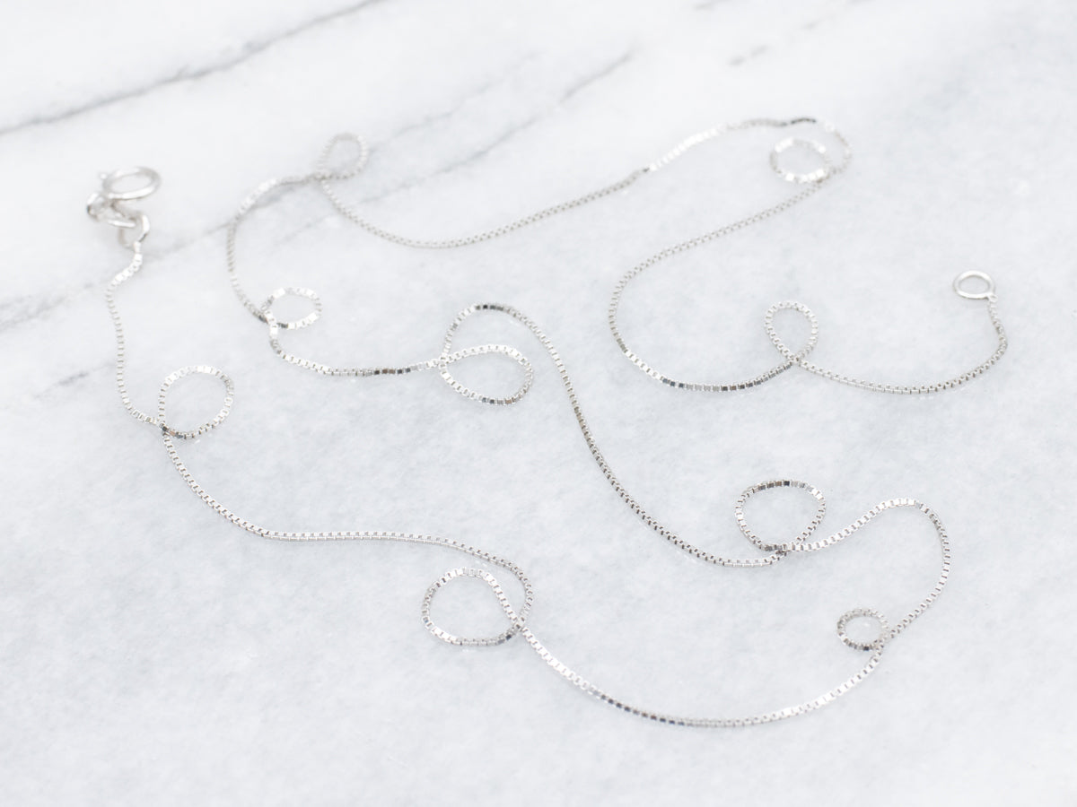 Thin 20-Inch White Gold Box Chain