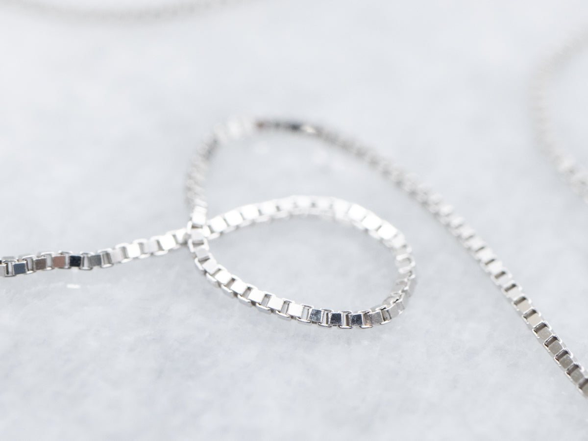 Thin 20-Inch White Gold Box Chain