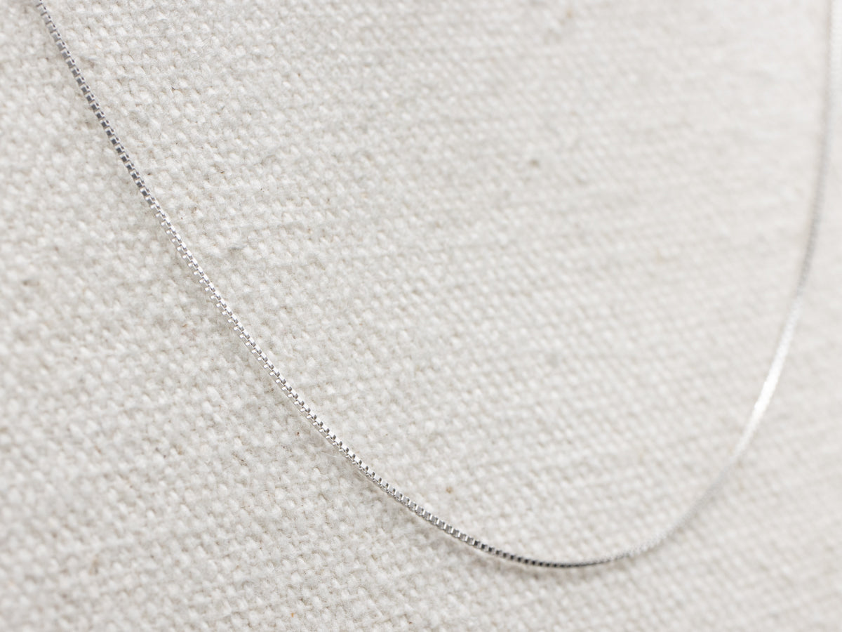 Thin 20-Inch White Gold Box Chain