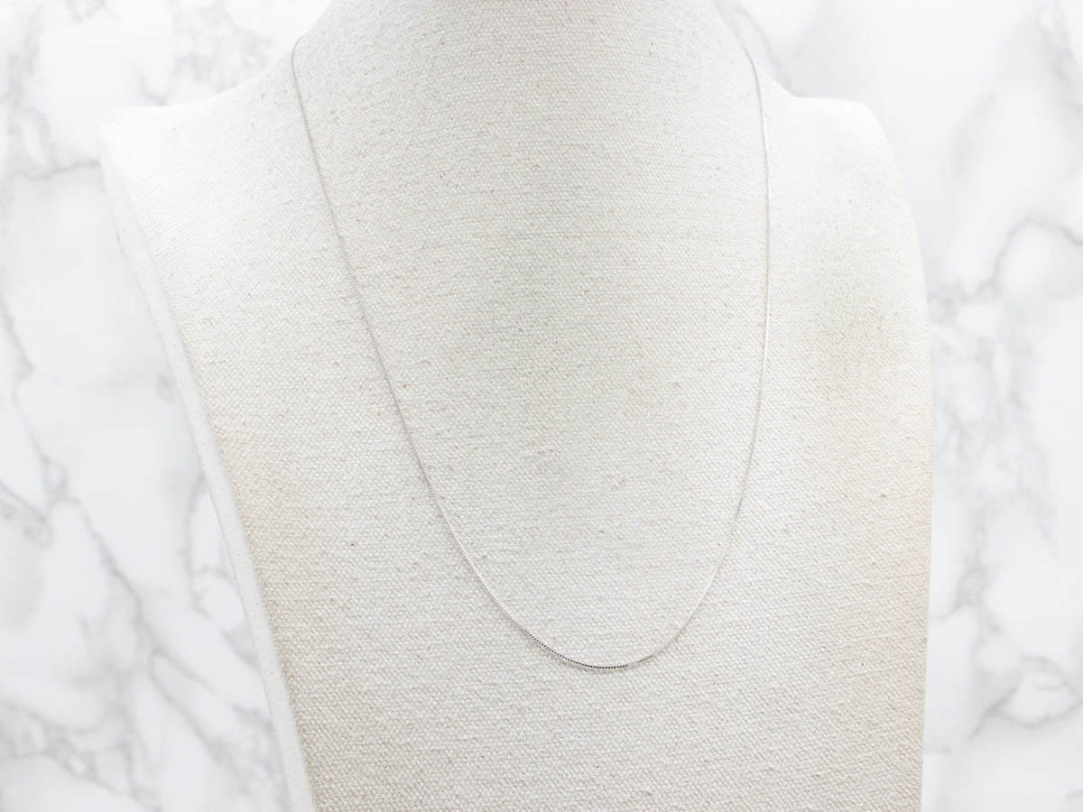 Thin 20-Inch White Gold Box Chain