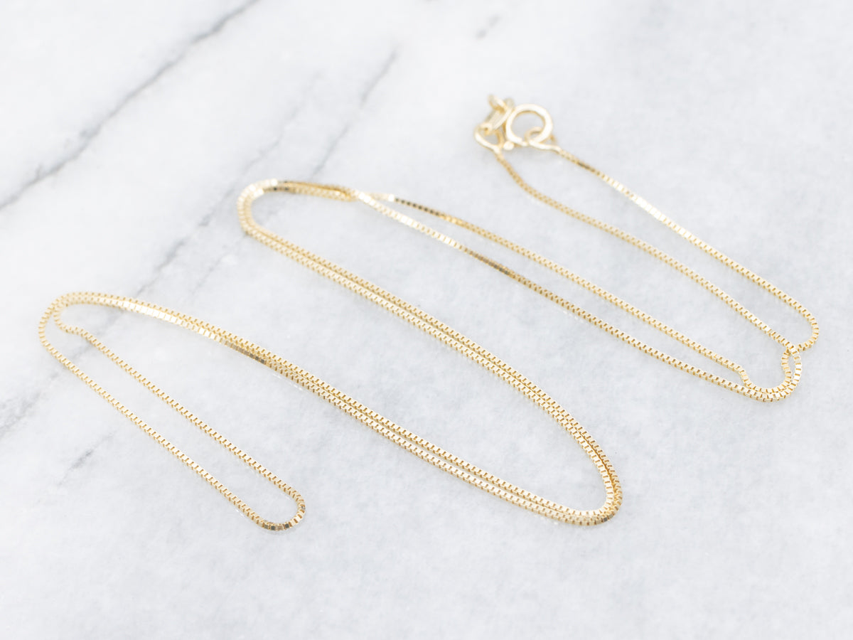 20-Inch Yellow Gold Box Chain
