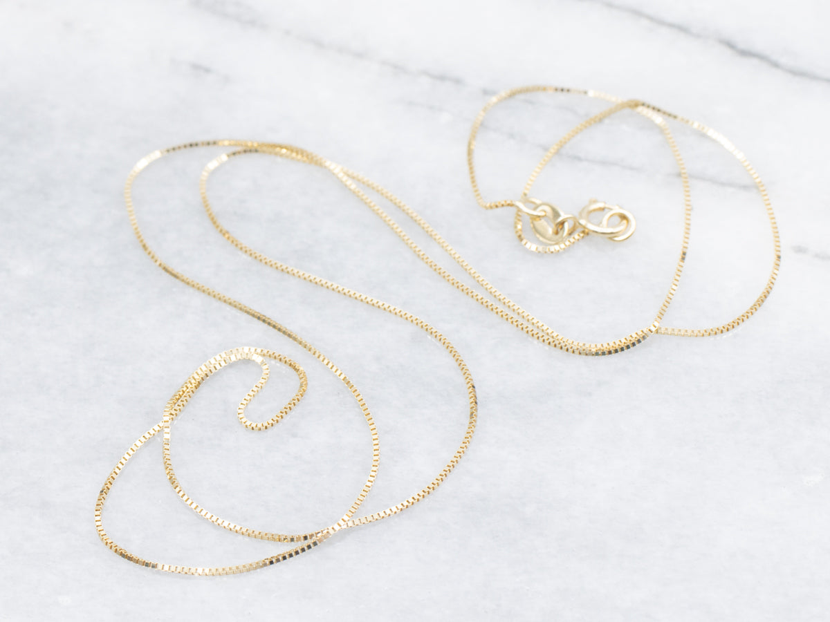 20-Inch Yellow Gold Box Chain