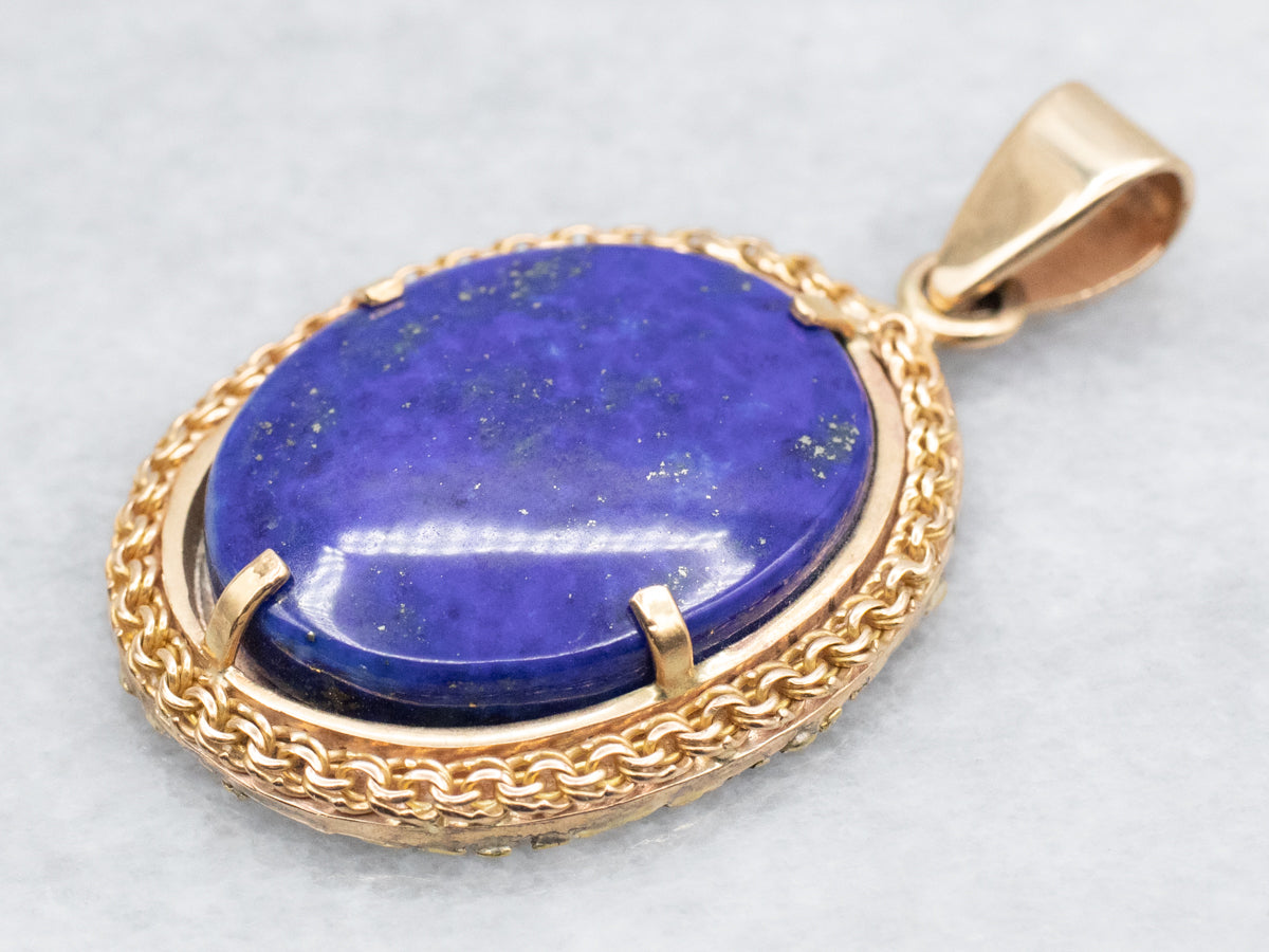 Alaskan Cabin: Fine Gold Nugget and Lapis Lazuli Pendant