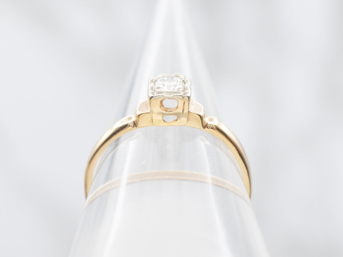 Classic Diamond Solitaire in Vintage Mounting with Illusion Head