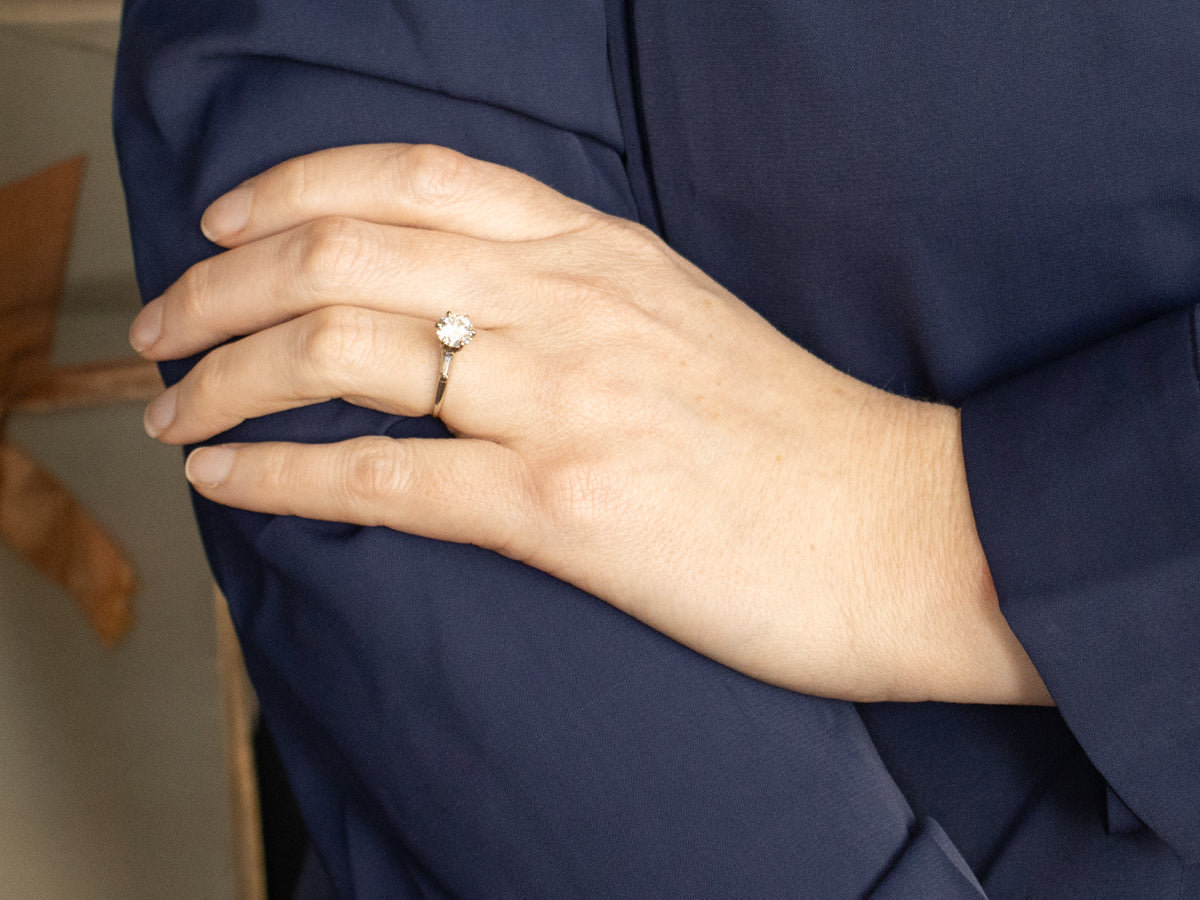 1950s Round Brilliant Cut Diamond Engagement Ring