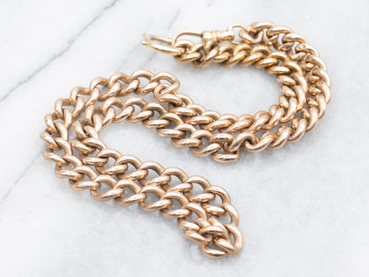 Heavy Antique Rose Gold Curb Link Chain