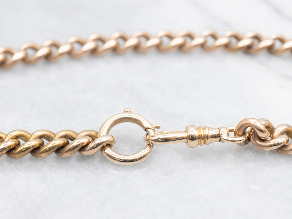 Heavy Antique Rose Gold Curb Link Chain