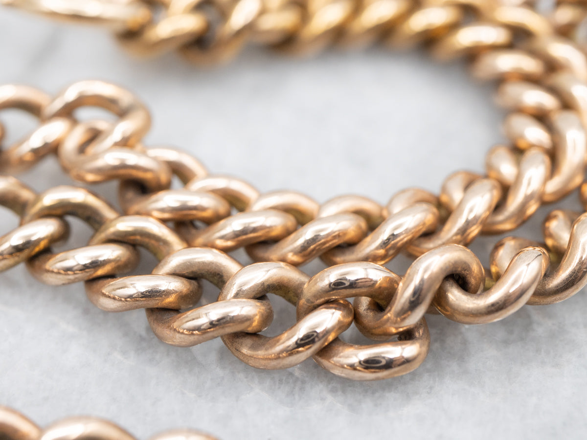 Heavy Antique Rose Gold Curb Link Chain