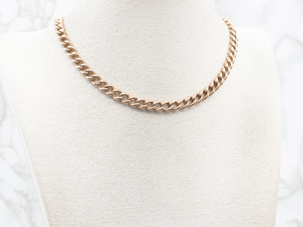 Heavy Antique Rose Gold Curb Link Chain