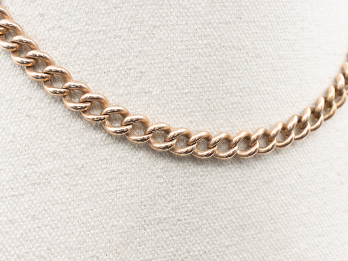 Heavy Antique Rose Gold Curb Link Chain