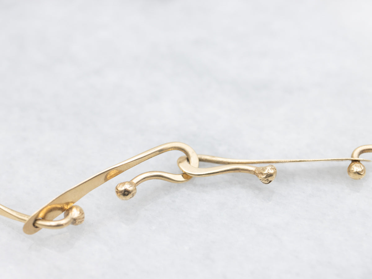 Hand Made Modernist Yellow Gold Necklace