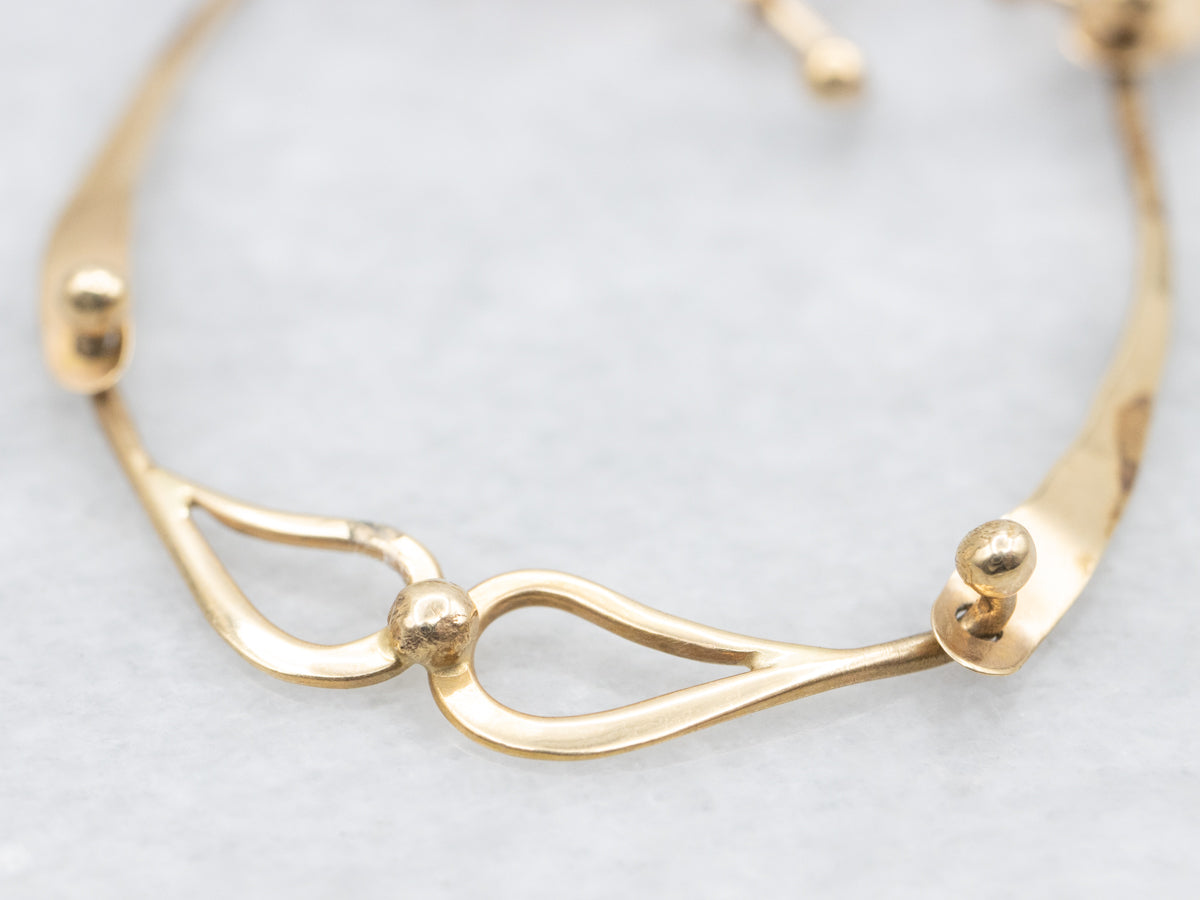 Hand Made Modernist Yellow Gold Necklace