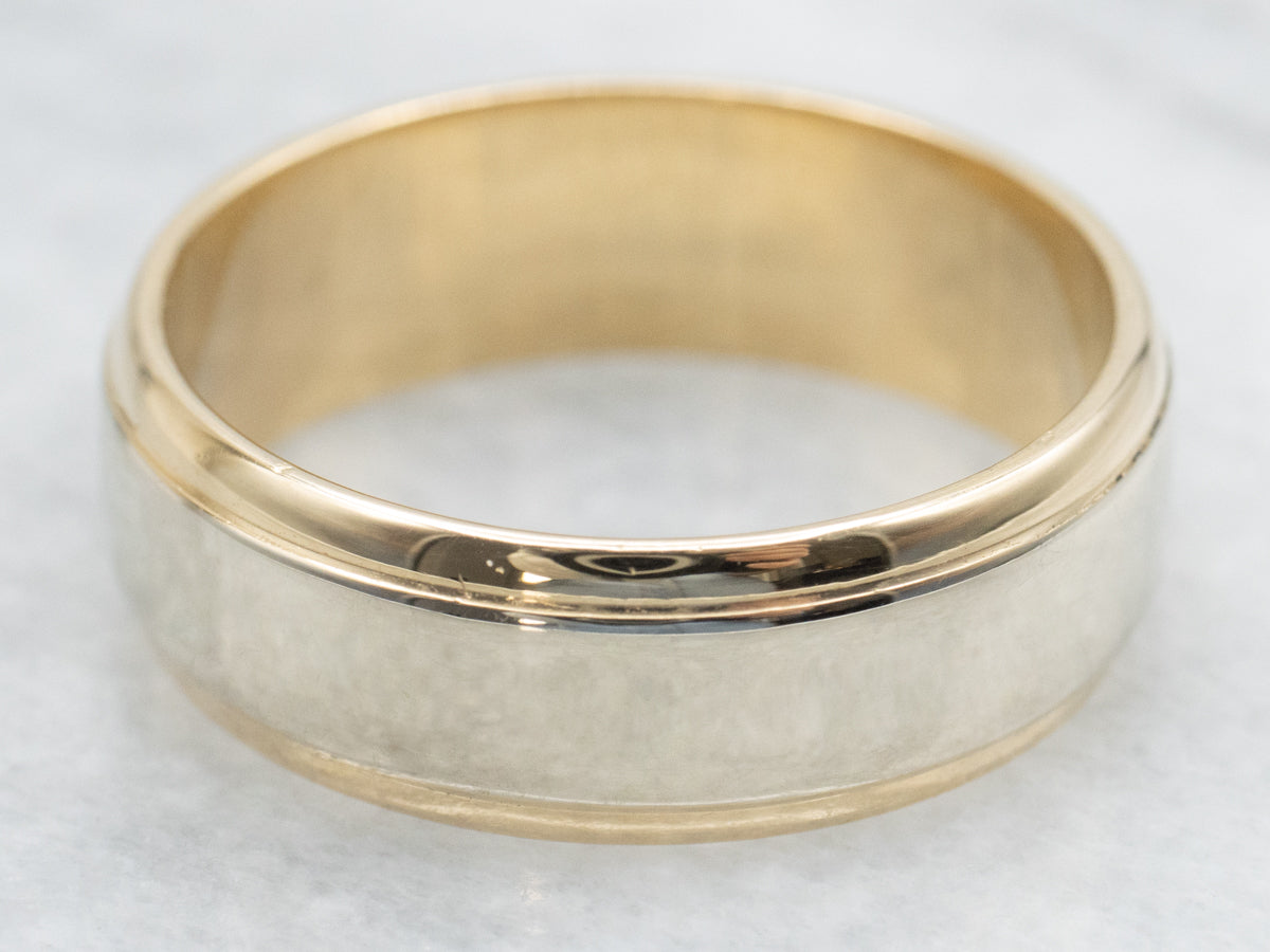 Men's Two Tone Gold Wedding Band