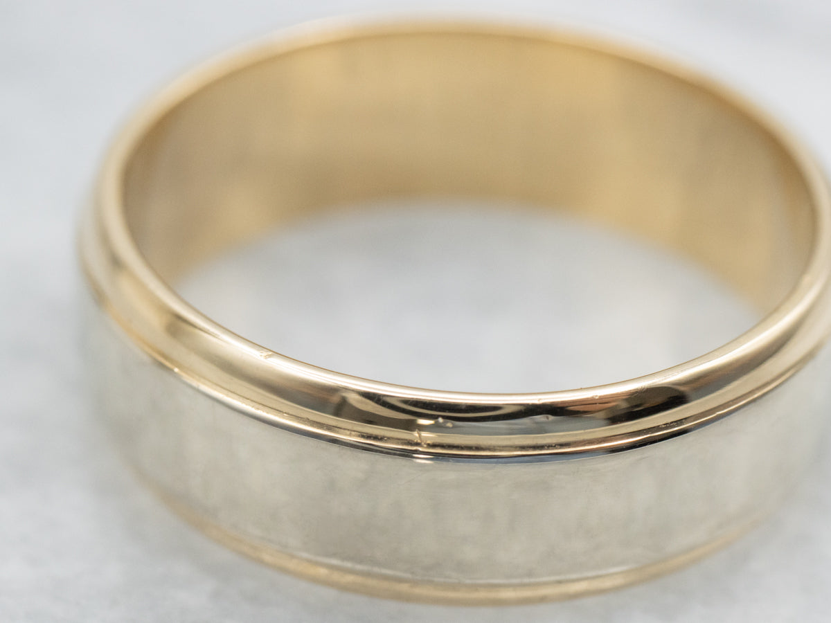 Men's Two Tone Gold Wedding Band