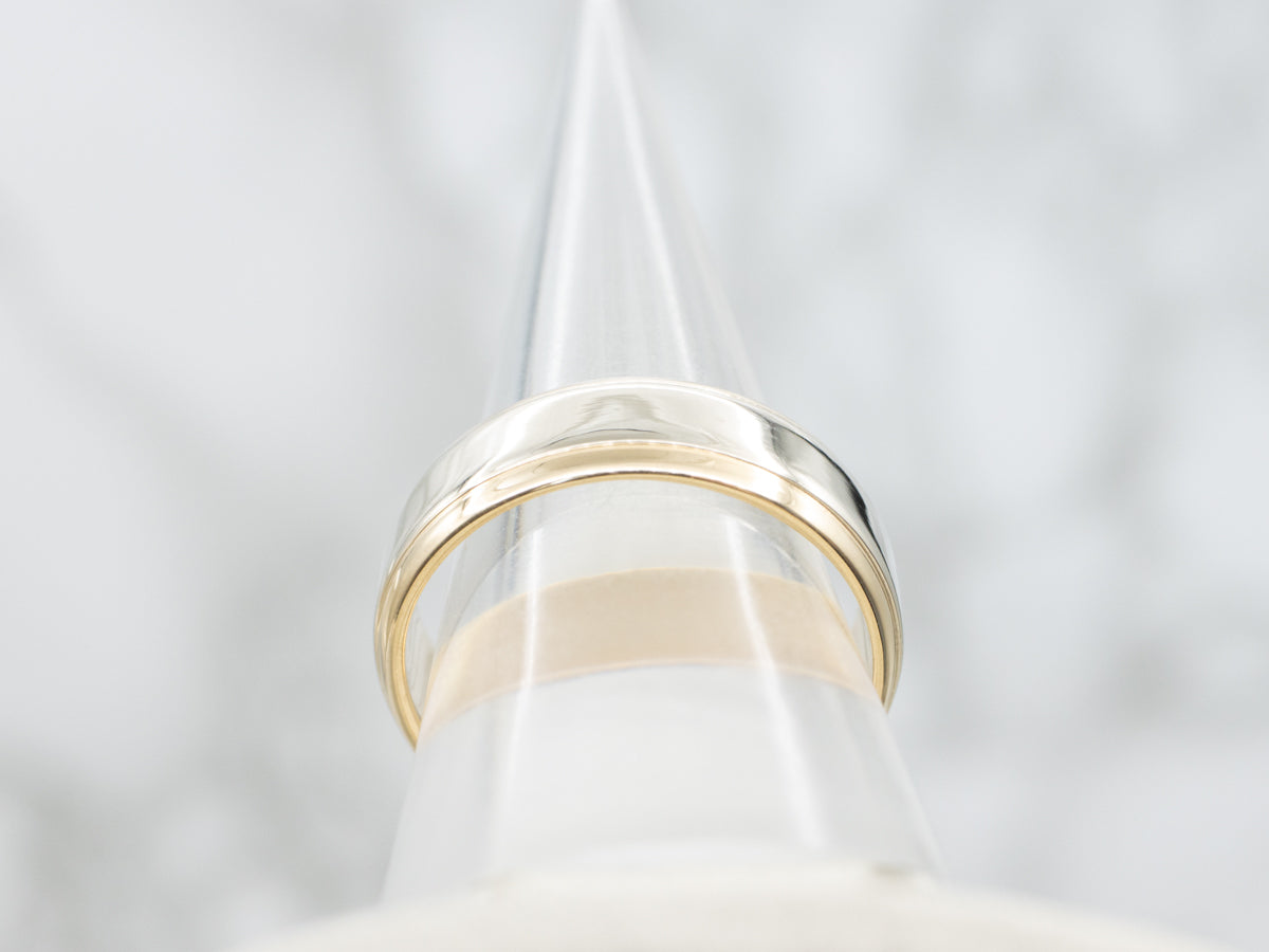 Men's Two Tone Gold Wedding Band