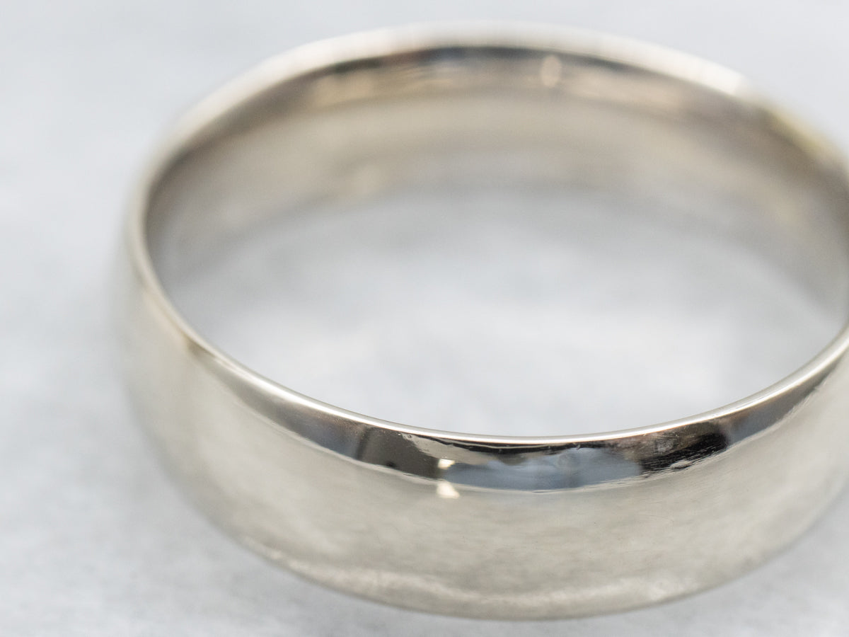 Men's Polished White Gold Band