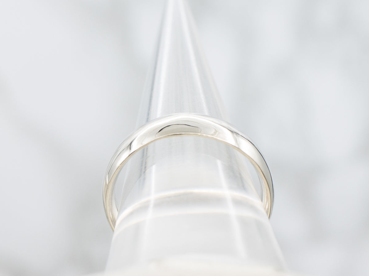 Men's Polished White Gold Band