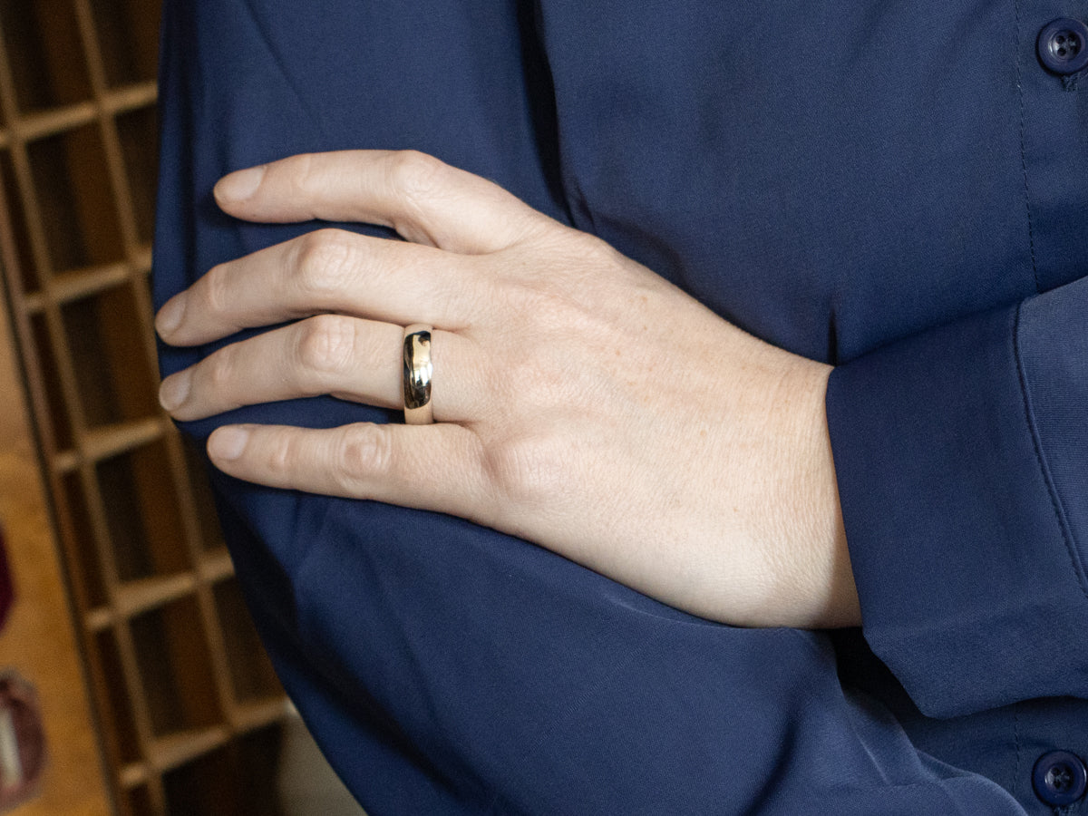 Men's Polished White Gold Band