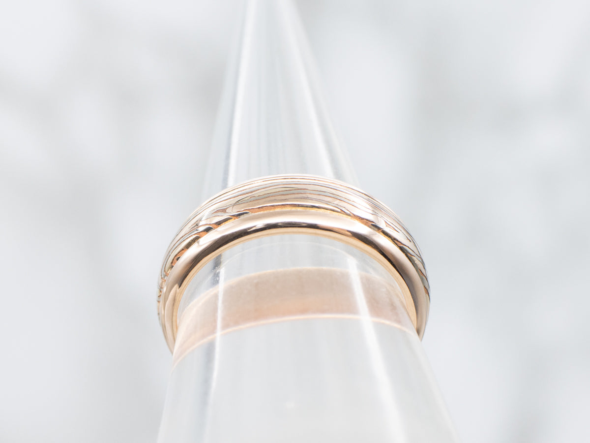 Rose Gold Mokume Gane Wedding Band